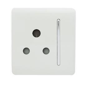 ART-SKT15WH  1 Gang 15 Amp Round Pin Plug Ice White